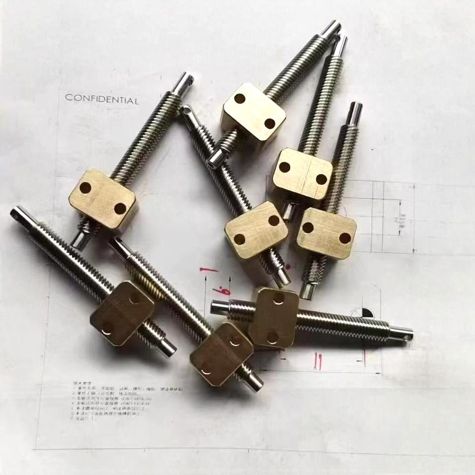 6mm Diameter 6mm Lead T6X6 Tr6x6 6x6 SUS304 Lead Screw with Brass Square Nut 6mm Diameter 6mm Lead T6X6 Tr6x6 6x6 SUS304 Lead Screw with Brass Square Nut
