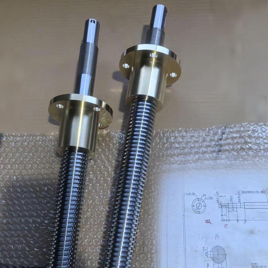 Diameter 40mm Lead 6mm Tr40x6 T40x6 S45C Lead Screw with Brass Flange Nut Diameter 40mm Lead 6mm Tr40x6 T40x6 S45C Lead Screw with Brass Flange Nut