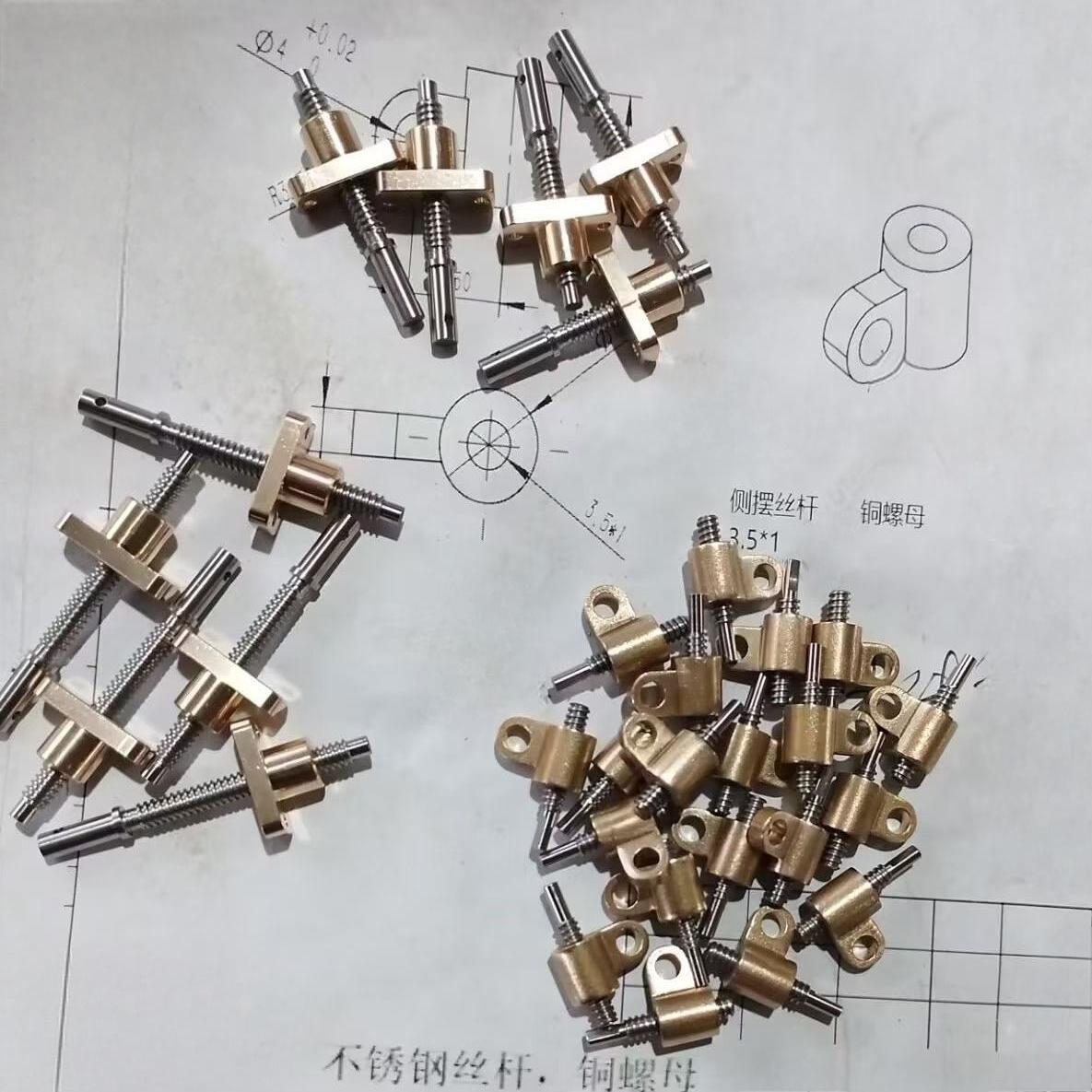 3.5mm 4mm Diameter 1mm Lead T3.5 T4 Tr3.5X1 Tr4x1 Lead Screw with Brass Nut 3.5mm 4mm Diameter 1mm Lead T3.5 T4 Tr3.5X1 Tr4x1 Lead Screw with Brass Nut