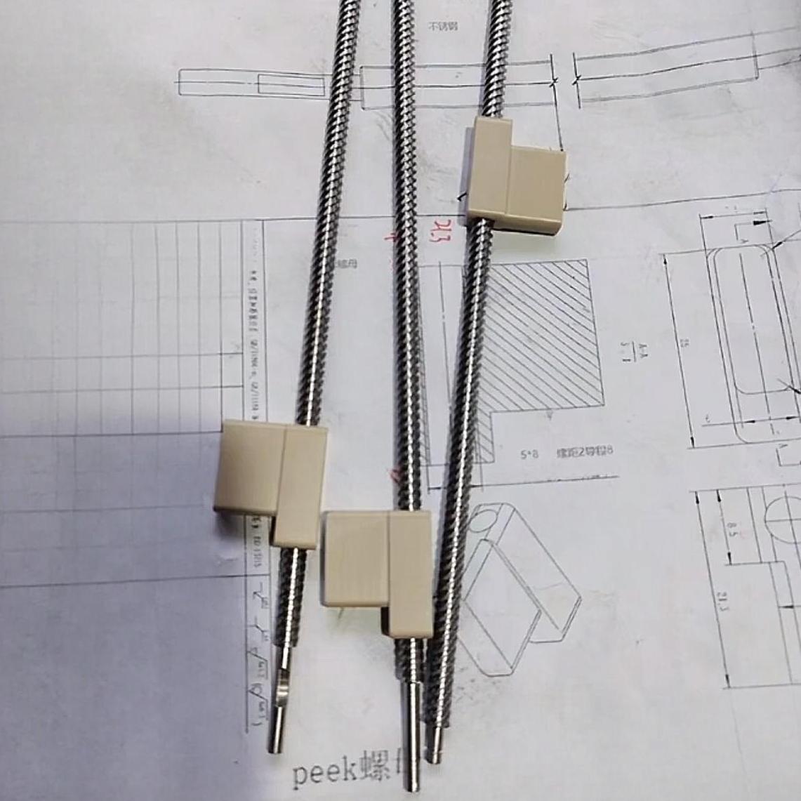 T5x8 5x8 Diameter 5mm Lead 8mm Stainless Steel Tr5x8 Lead Screw with PEEK Nut T5x8 5x8 Diameter 5mm Lead 8mm Stainless Steel Tr5x8 Lead Screw with PEEK Nut