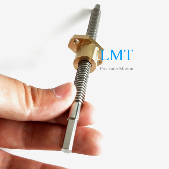 10mm Diameter 2mm Lead Tr10x2 Lead Screw and Bronze Nut 10mm Diameter 2mm Lead Tr10x2 Lead Screw and Bronze Nut