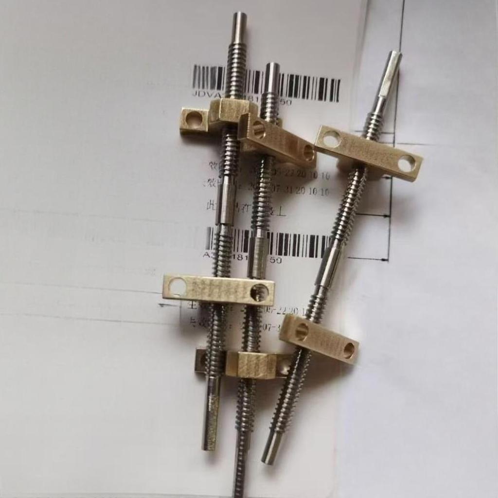 Diameter 4mm Lead 1mm Twin Lead T4x1 Tr4x1 Bi-directional Lead Screw with Brass Nut Diameter 4mm Lead 1mm Twin Lead T4x1 Tr4x1 Bi-directional Lead Screw with Brass Nut