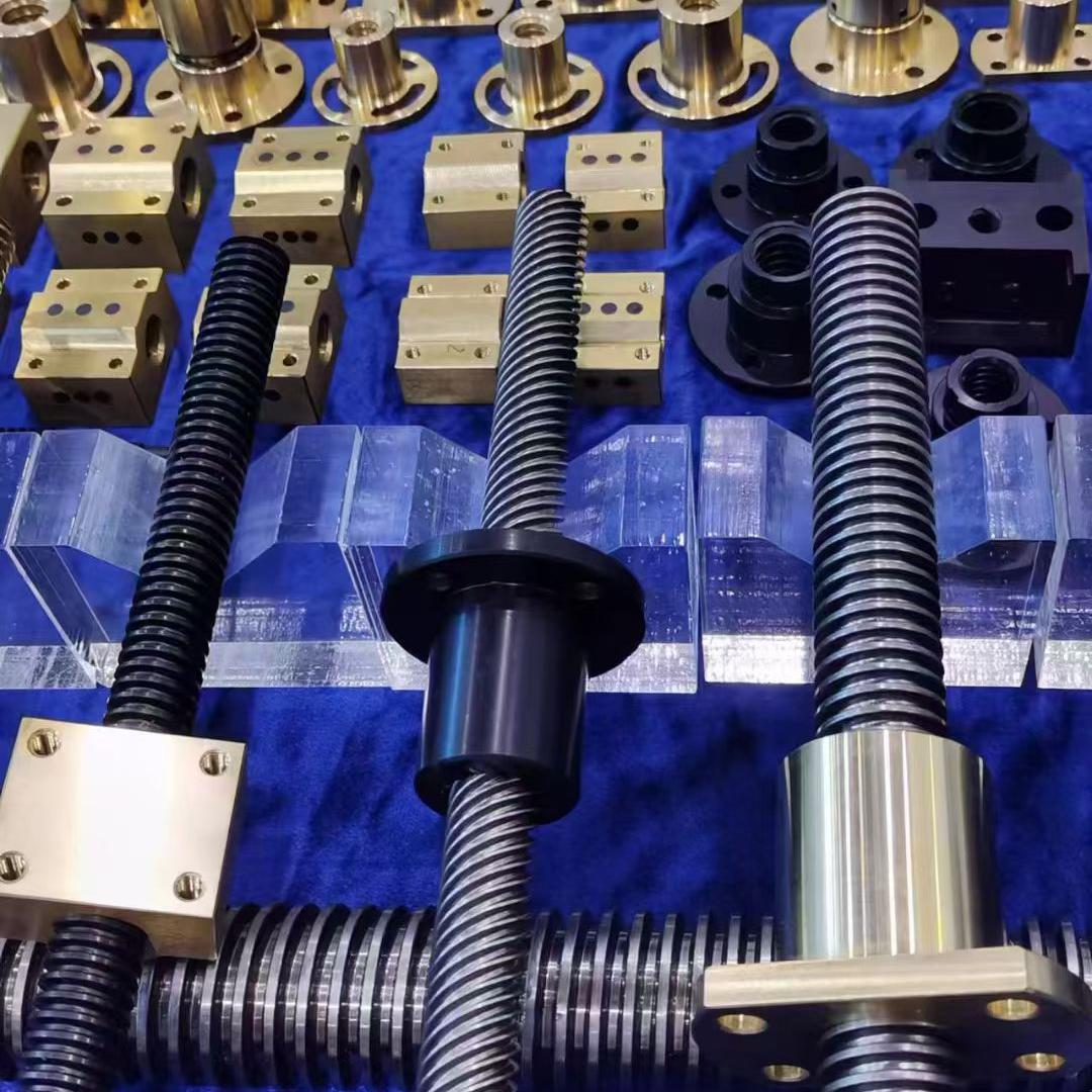 T44 Tr44x7 Diameter 44mm Lead 7mm Lead Screw with Bronze Flange Nuts T44 Tr44x7 Diameter 44mm Lead 7mm Lead Screw with Bronze Flange Nuts