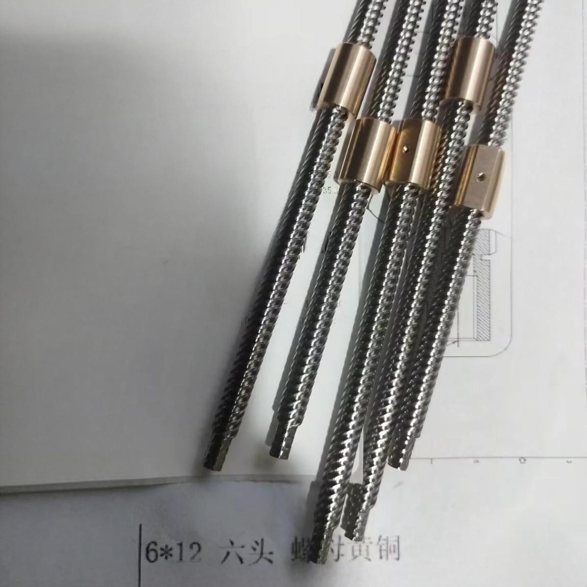 T6x12 Diameter 6mm Lead 12mm Stainless Steel Lead Screw with Brass Round Nut T6x12 Diameter 6mm Lead 12mm Stainless Steel Lead Screw with Brass Round Nut