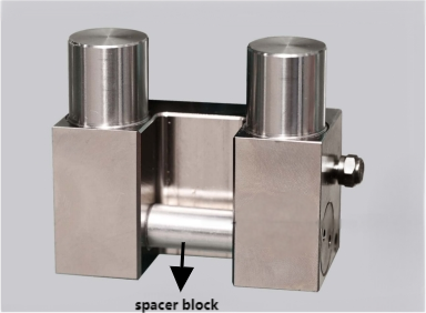 Pneumatic guide clamping element spacer blocks