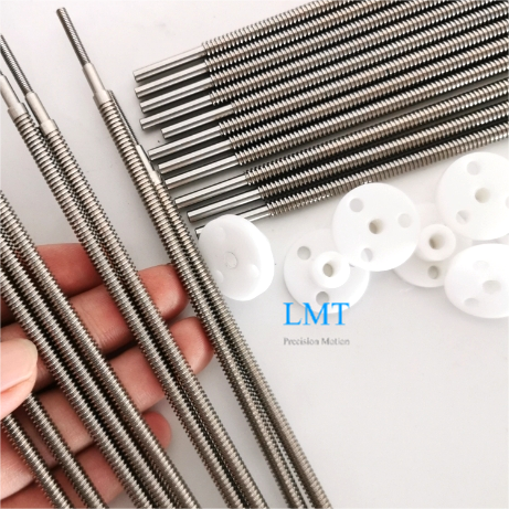 T4 Diameter 4mm Lead 1mm Tr4x1 Lead Screw 1mm Pitch Single Thread Start with Flange Nut 