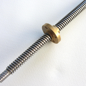 Tr12x3 Stainless Steel Trapezoidal Lead Screw And Brass Flange Nut