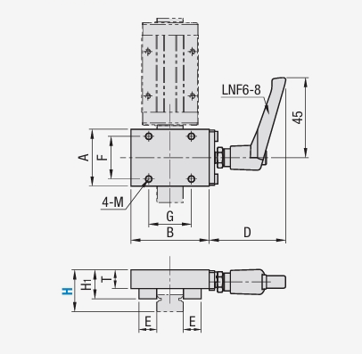 SVCK linear rail clamp drawing