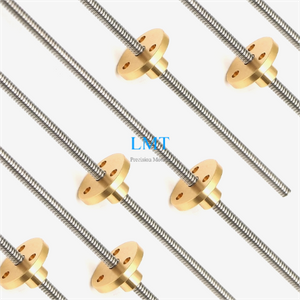 Diameter 4.76mm Lead 1.27mm ACME Lead Screw 4.76x1.27 Single Thread Start with Brass Flange Nut 