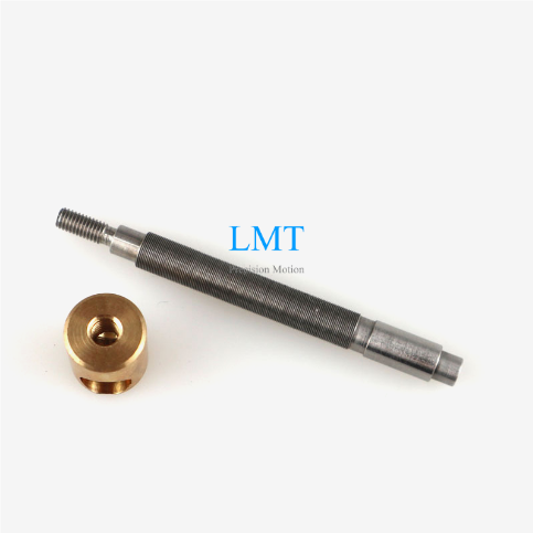 Diameter 9.525mm Lead 0.635mm Tr9.525x0.635 Lead Screw with Brass Round Nut