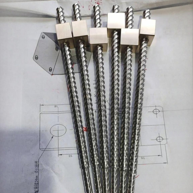 Diameter 10mm Lead 24mm Tr10x24 T10x24 SUS304 Lead Screw with Brass Square Nut