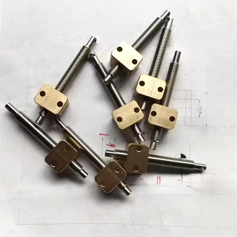 6mm Diameter 6mm Lead T6X6 Tr6x6 6x6 SUS304 Lead Screw with Brass Square Nut