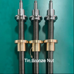 Diameter 24mm Lead 4mm Tr24x4 C45 Lead Screw And Bronze Flange Nut