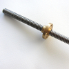 Tr12x3 Stainless Steel Trapezoidal Lead Screw And Brass Flange Nut