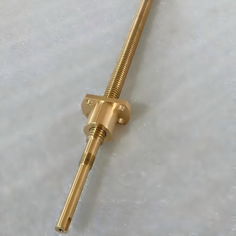 T16 Diameter 16mm Corrosion Resistance Tr16x3 Brass Lead Screw And Flange Nut