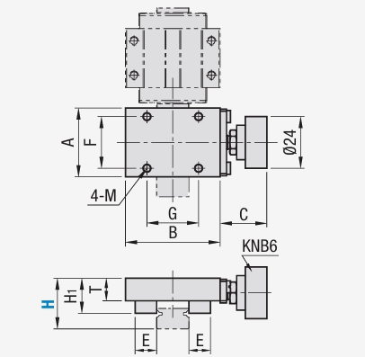 SVCN linear rail clamp drawing