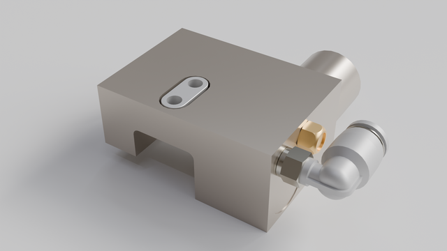 Single cylinder pneumatic normally close rail clamping and braking