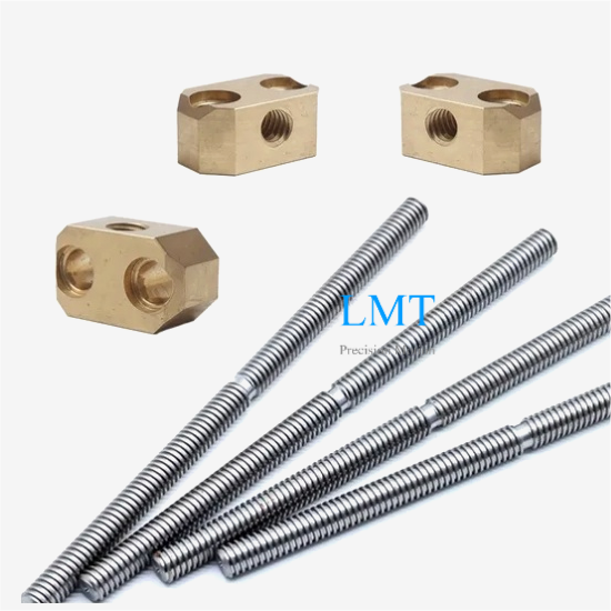 Tr6x1 Bidirectional Screw 1mm Pitch Single Thread Start T6 Twin Lead Screw with Nut