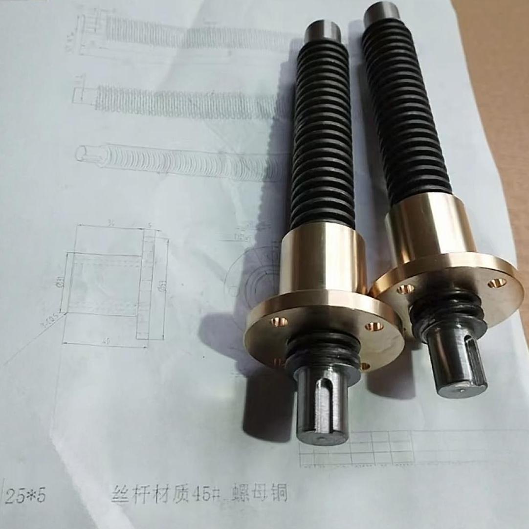 Diameter 25mm Lead 5mm Tr25x5 T25x5 Trapezoidal Lead Screw with Bronze Flange Nut Diameter 25mm Lead 5mm Tr25x5 T25x5 Trapezoidal Lead Screw with Bronze Flange Nut