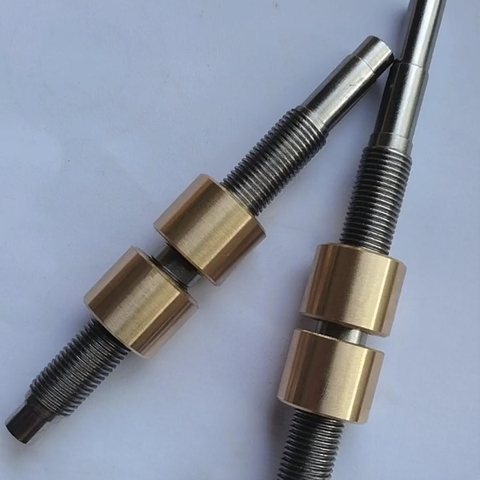 Diameter 16mm Lead 2mm Tr16x2 Bidirectional Lead Screw And Bronze Round Nut