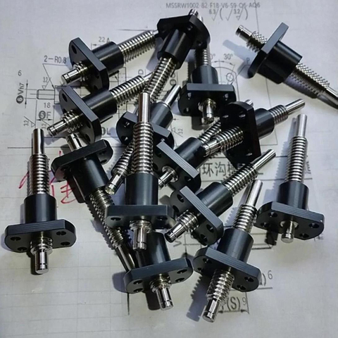 Diameter 10mm Lead 2mm Tr10x2 T10x2 SUS304 Lead Screw with POM Flange Nut