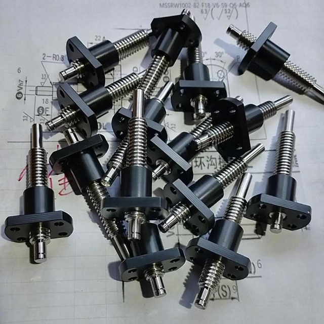 Diameter 10mm Lead 2mm Tr10x2 T10x2 SUS304 Lead Screw with POM Flange Nut