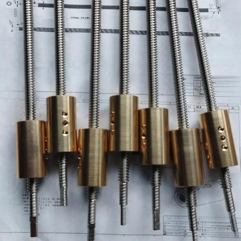 Diameter 8mm Lead 4mm Tr8x4 T8x4 Trapezoidal Lead Screw Rod And Brass Round Nut