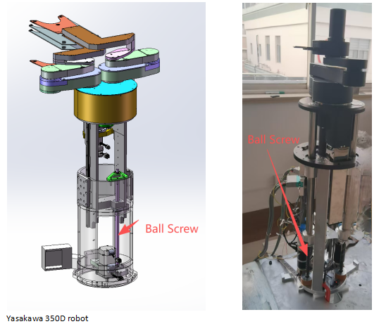 Ball screw for wafer handling robotics Ball screw for wafer handling robotics