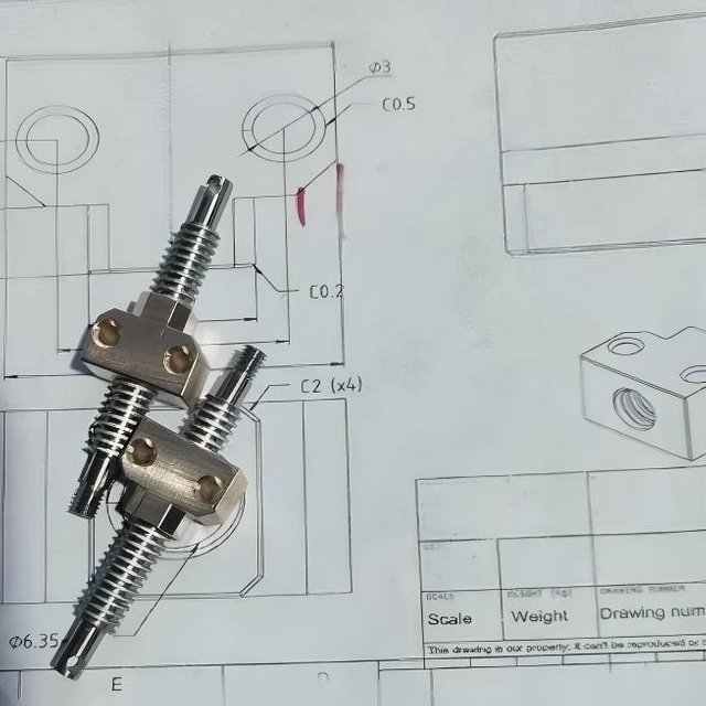 Diameter 6.35mm Lead 1.27mm Tr6.35x1.27 T6.35x1.27 Lead Screw with Brass Nut