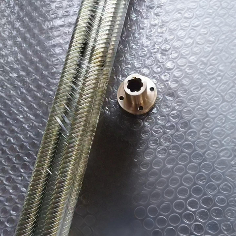 Diameter 14mm Lead 28mm Tr14x28 SUS304 Lead Screw And Bronze Flange Nut