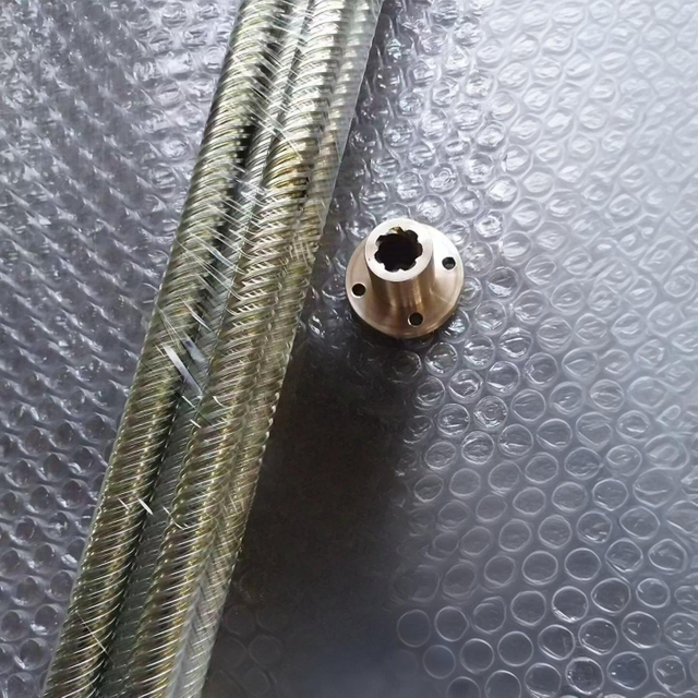 Diameter 14mm Lead 28mm Tr14x28 SUS304 Lead Screw And Bronze Flange Nut