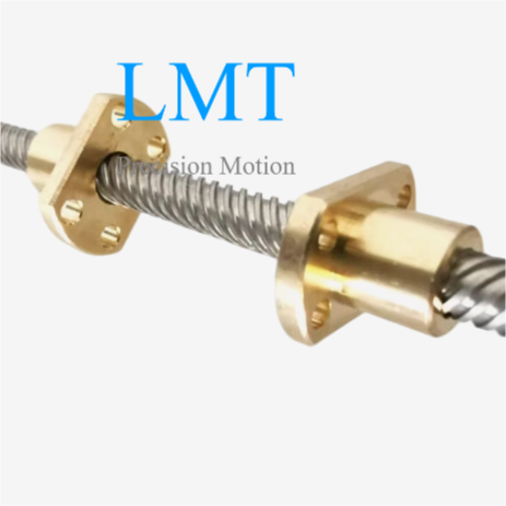 Tr6x12 Bidirectional Lead Screw 2mm Pitch 6 Thread Starts T6 Twin Lead with Flange Nut
