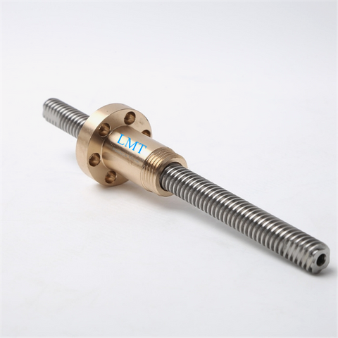T10 10mm Diameter 8mm Lead T10x8 Rolled Lead Screw with Bronze Flange Nut