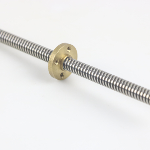 Diameter 8mm Pitch 1.5mm Tr8x1.5 Lead Screw And Brass Round Flange Nut