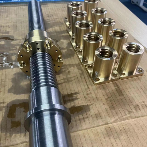 Diameter 50mm Lead 8mm Tr50x8 C45 Lead Screw And Bronze Flange Nut