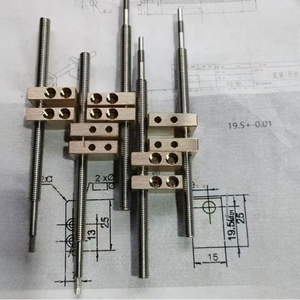 Diameter 6mm Lead 2mm Twin Lead T6x2 Tr6x2 Bidirectional Lead Screw with Brass Square Nut