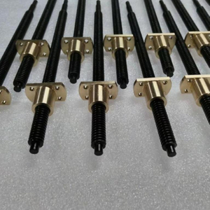 OD 16mm Pitch 2mm Tr16x2 C45 Black Oxide Lead Screw And Bronze Flange Nut