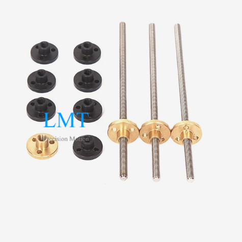 4mm Diameter 2mm Lead T4x2 Trapezoidal Lead Screw Pitch 1mm 2 Thread Starts with Nut