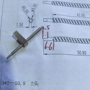 Diameter 3mm Lead 2mmTr3x2 T3x2 SUS304 Trapezoidal Lead Screw with Nut