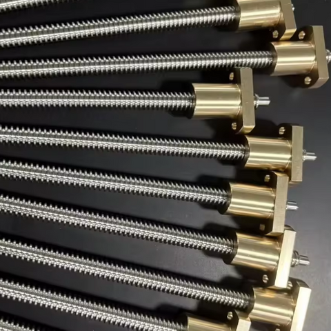 8mm Diameter 1.5mm Lead T8x1.5 SUS304 Lead Screw And Brass Flange Nut