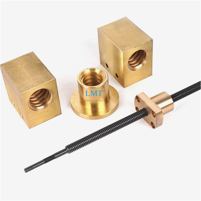 Diameter 6.35mm Lead 1.2192mm ACME Lead Screw 6.35x1.2192 Single Thread Start with Flange Nut 