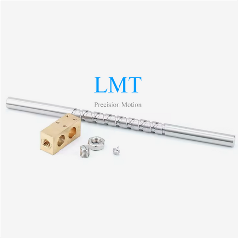 Miniature 10mm Diameter 10mm Lead Self Reverse Spooling Screw And Brass Nut Block