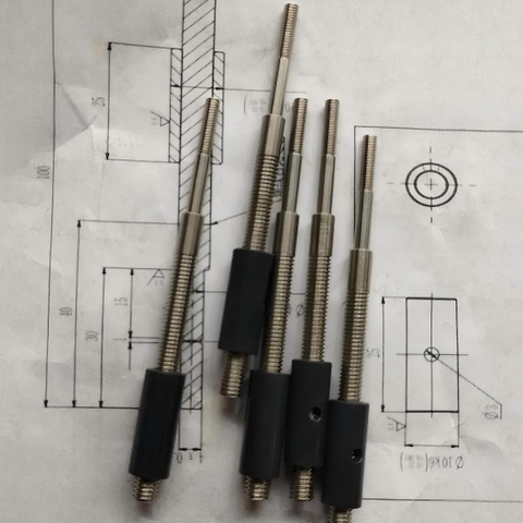 T6 Custom Shaft End SUS304 Trapezoidal Lead Screw Tr6x1 And Round Acetal Nut 