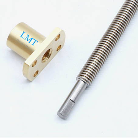 Tr14x2 Lead Screw 2mm Pitch Single Thread Start T14 Screw with Bronze Flange Nut 