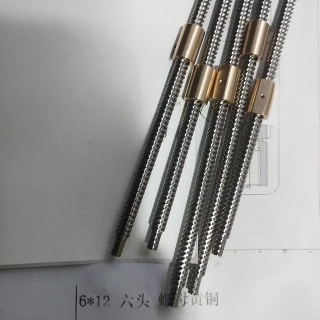 T6x12 Diameter 6mm Lead 12mm Stainless Steel Lead Screw with Brass Round Nut