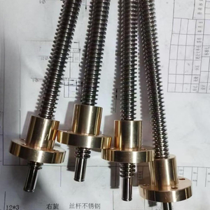 12mm Trapezoidal Thread 3mm Lead Pitch Tr12x3 T12x3 Custom Shaft End Lead Screw with Nut