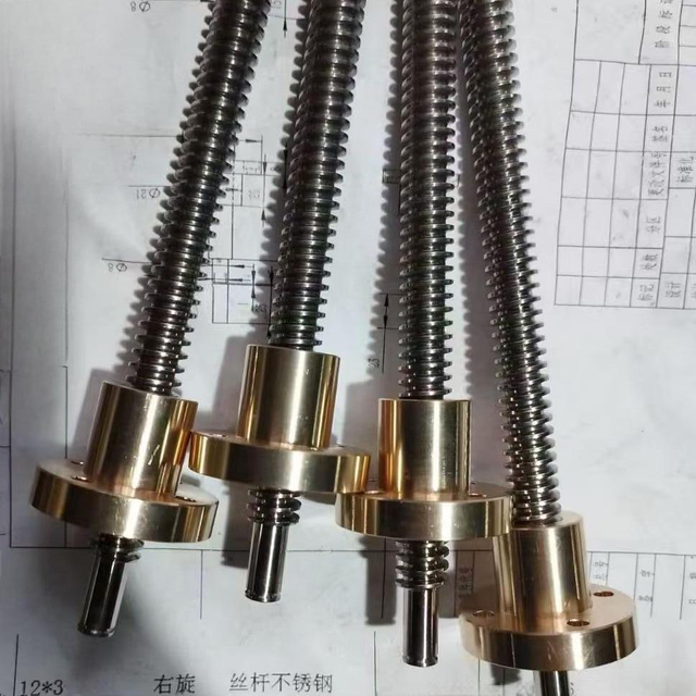 12mm Trapezoidal Thread 3mm Lead Pitch Tr12x3 T12x3 Custom Shaft End Lead Screw with Nut