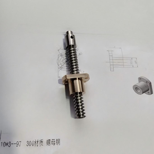 Diameter 10mm Lead 3mm Tr10x3 T10x3 SUS304 Lead Screw And Copper Flange Nut