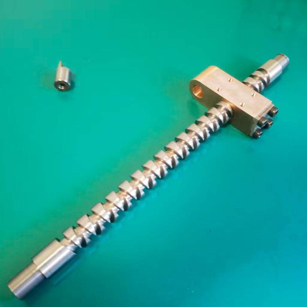 Diameter 15mm Pitch 10mm SS316L Self-reversing Level Winding Screw with Bronze Nut Duplex 2507 Pawl